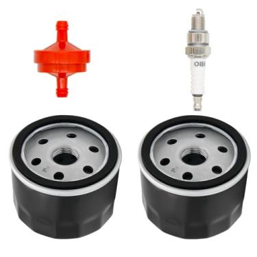 Imagem de 2 peças 951-12690 filtro de óleo com filtros de combustível, velas de ignição adequadas para Cub Cadet XT1 CC30 CC30H CC800 CR30 MTD 751-12690 420cc Troy Bilt TB30 TB30R TB42 TB46 cortador de grama