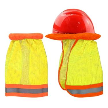Imagem de Proteção Solar Para Capacete | 2 Unidades Escudo Solar Para Capacete Visibilidade Elevada,Cobertura De Pescoço Ajustável Com Proteção UV Para Escalada Construção Jardinagem