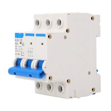 Imagem de 3 pólo miniature disjuntor pc chama retardante Din Monte Isolation Switch 400V 63A para segurança elétrica do escritório em casa Segurança