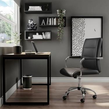 Imagem de Cadeira de Escritório Secretária Giratória Mônaco Preta