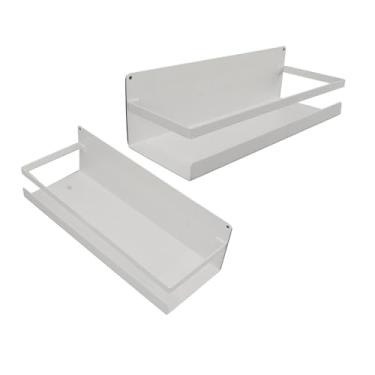 Imagem de Generic Prateleira de Armazenamento de Montagem na Parede, Organizador de Parede Magnética Ferro Pesado 2pcs Estilo Simples para Pia do Banheiro (Branco)