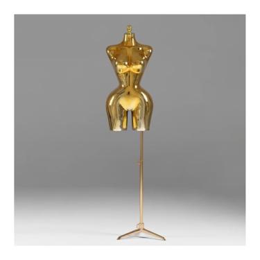 Imagem de Manequins de varejo de corpo feminino, o torso galvanizado é ajustável em altura e destacável, exibindo roupas íntimas e tops(Gold,Triangle)