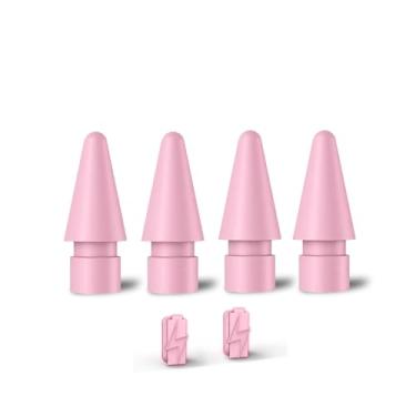 Imagem de DOGAIN Pontas de substituição para Apple Pencil 2ª geração/pontas de 1ª geração, acessórios de pontas iPencil para iPad Pro Pencil de 1 a 2 gerações e DOGAIN Pencil A8 (4 pontas + 2 plugues de poeira