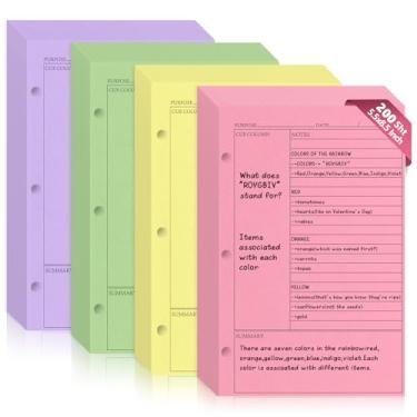 Imagem de (Tamanho meia carta) 14 x 21 cm, 200 folhas, papel para caderno Cornell, caderno pautado universitário, folha solta, papel pautado em meia letra, 3 furos, papel de enchimento para escritório, escola