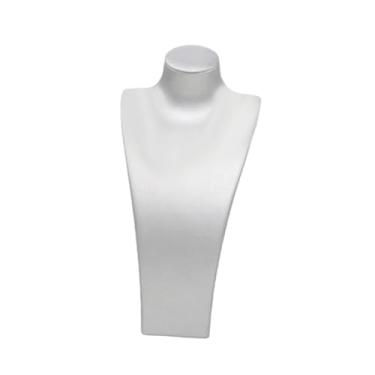 Imagem de Colaxi Suporte para exibição de busto de colar, suporte para manequim de colar, decoração, elegante, prateleira de armazenamento, presente feminino, couro, Prata, 16 Cm X 8.5 Cm X 32
