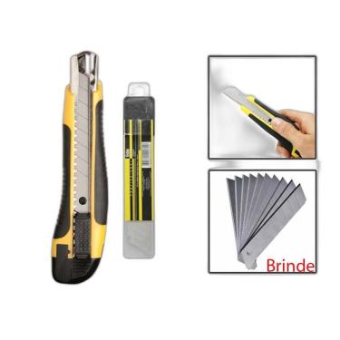 Imagem de Estilete Precisão Profissional Emborrachado + Lâminas 18Mm