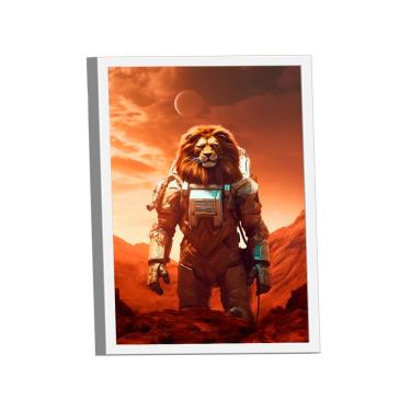 Imagem de Quadro Decorativo Leão Astronauta