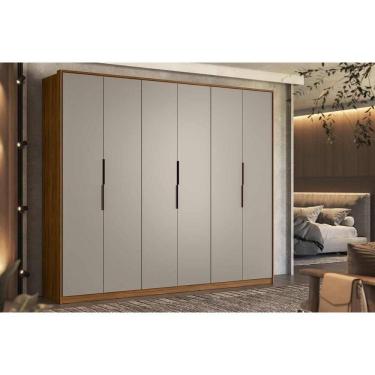 Imagem de Guarda Roupa Casal 6 Portas e 6 Gavetas Atrice Nogueira Touch/Nude Prime - Demóbile