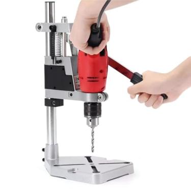 Imagem de Suporte Para Furadeira De Bancada Ajustável – Base Fixa, Alavanca Emborrachada, Redutor De Diâmetro, Estabilidade E Precisão Profissional Para Diversas Furadeiras
