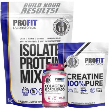 Imagem de WHEY PROTEIN ISOLADO 900G l CREATINA PURA 250G l COLÁGENO HIDROLISADO 150 CÁPSULAS l PROFIT-Unissex