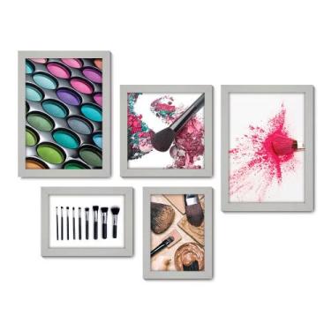 Imagem de Kit Com 5 Quadros Decorativos - Salão de Beleza Maquiagem - 063kq01b -