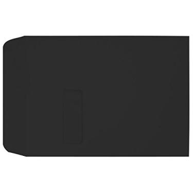 Imagem de LUXPaper Envelopes de janela aberta de 9 x 12 | Peel & Press | Midnight Black | Texto de 36 kg | 250 Qtd