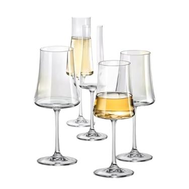 Imagem de Jogo com 6 Taças de Cristal para Água e Vinho 360 e 560 ML linha Cristal(Champanhe 210ml)