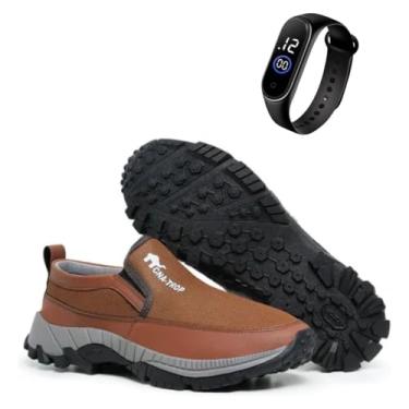 Imagem de Tênis Adventure Aquático Leve Estilo Trilha Com Relógio Digital Caminhada e Atividades ao Ar Livre (Marrom, BR, Adulto, Numérico, 42)