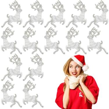 Imagem de Lyrow 14 peças de remendos de Natal de veado a ferro em apliques de rena bordados costurados a granel para roupas faça-você-mesmo, chapéu, jaqueta, mochila, decoração de festa de Natal