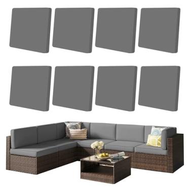 Imagem de amocane 8 peças de capas de almofadas elásticas para sofá de pátio interno e externo para substituição de móveis, capas de sofá, capa de assento macia e flexível lavável (apenas capa) (cinza claro)