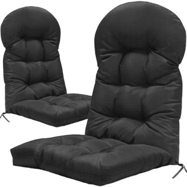 Imagem de PALHMLIY Almofadas de cadeira de pátio com encosto alto e espesso, almofada de cadeira Adirondack, almofada espessa para ambientes internos e externos, 124,5 x 50,8 x 12,7 cm, pacote com 2 (azul)