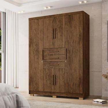 Imagem de Guarda Roupa Casal Belga 6 Portas de Bater 3 Gavetas com Cabideiros No