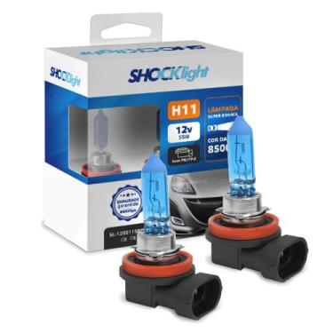 Imagem de Kit Lâmpadas Halogena Super Branca H11 55w PGJ19-2 8500K Shocklight
