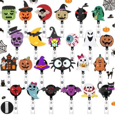 Imagem de Halloween Badge Reels Tinlade, feltro retrátil, 24 unidades