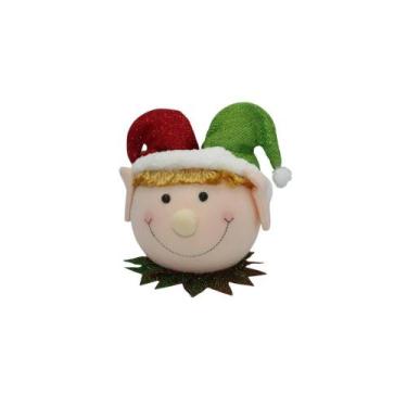 Imagem de Ponteira Cabeça Duende 1PC 27,5cm Decoração Topo de Árvore de Natal - 