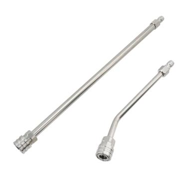 Imagem de T Tulead 2 peças Varinha de extensão de lavadora de pressão de aço inoxidável de conexão rápida de 1/10.2 cm (25 graus + forma reta)