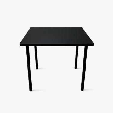Imagem de Mesa Ana Maria 90x90 cm Tampo Preto Pés em Aço Criativa