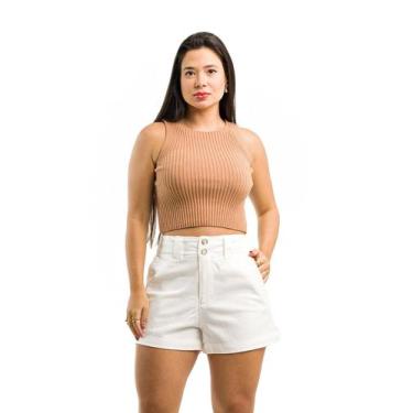 Imagem de Short Feminino Alfaiataria Social Sem Elastano - RESTRITO JEANS, 42, B