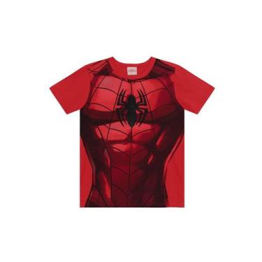 Imagem de Camiseta infantil menino do Homem-Aranha Brandili, 10, Vermelho
