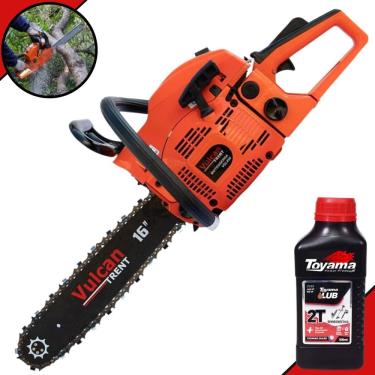 Imagem de Motor Serra Moto Serra Motosserra Vulcan VSL450 + ÓLEO TOYAMA À Gasolina 2T 45cc 2,3HP Sabre 16’’ Alto Desempenho Ideal Para Todos os Tipos de Corte