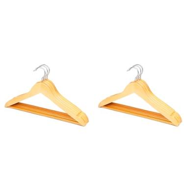 Imagem de Kit com 6 unidades de Cabides de Madeira com Verniz - 45cm - Luxo, Durabilidade e Organização para Seu Guarda-Roupa