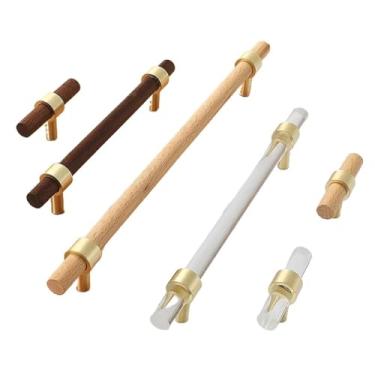 Imagem de Puxadores de porta de móveis de acrílico puxadores de gaveta de armário de liga de zinco puxadores de madeira para armário e ferragens de móveis 2 peças (maçaneta acrílica)