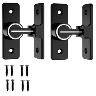 Imagem de Fechadura de porta de celeiro trava de porta dobrável 90 graus luminosa fechadura de porta deslizante celeiro trava de porta deslizante adequada para jardim, banheiro, exterior, garagem janela (2