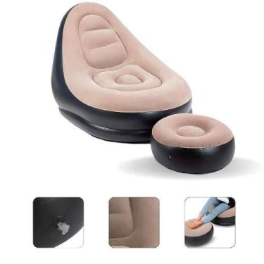 Imagem de Sofa poltrona kit inflavel 2 em 1 puff ultra lounge cama - Multicoisa 