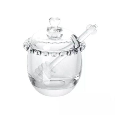 Imagem de Meleira de Cristal C/Pegador Plástico Coração Transparente 210ml Lyor