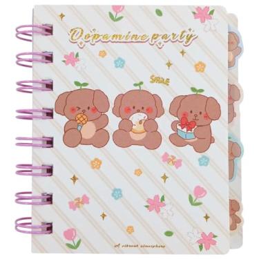 Imagem de Caderno de Anotação Cachorrinhos e Ursinho Fofos 11cm x 8,3cm com 60 Folhas Pautadas e Divisórias Super Fofas | Design Criativo | Tamanho Compacto para Bolso ou Estojo (Lilás)