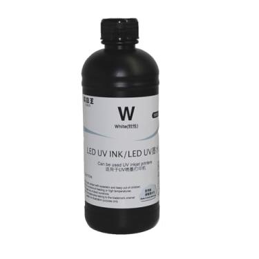 Imagem de Ovsuqu Tinta UV Impressora UV Tinta LED Tinta UV para DX4 DX5 DX6 DX7 DX10 TX800 XP600 Cabeça de impressão para Ep 1390 L800 L1800 L805 R1800 R1900 Impressora UV modificada (1x500ml Branco UV Tinta)