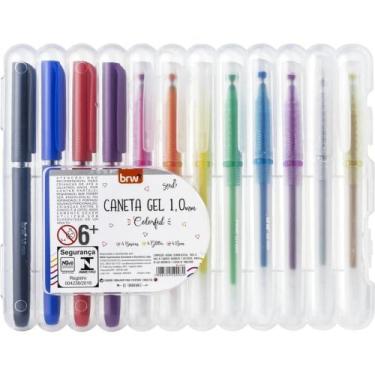 Imagem de Caneta GEL Colorful 12 Cores Ponta 1.0MM Estojo Blister - BRW