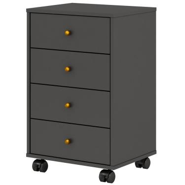 Imagem de Mesa De Cabeceira 04 Gavetas Presence 9070 Grafite Grafite