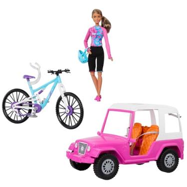 Imagem de Barbie, Conjunto de Brinquedo com 1 Boneca Made to Move com Roupa de Ciclismo, 1 Carro...