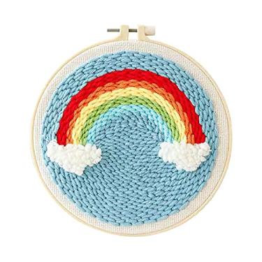 Imagem de Kits de Iniciação em Bordado para Iniciantes Adultos com Moldura Madeira Kit Ponto Inclui Instruções Inglês Tela Estampada Fio Artesanato DIY Decoração Interiores