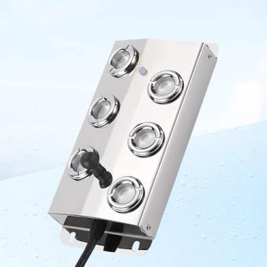 Imagem de Nebulizador de 6 cabeças, nebulizador de névoa com fonte de alimentação, fonte de água neblina para nebulizador, névoa à prova d'água para jardim paisagístico