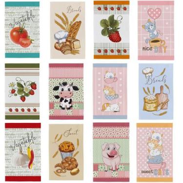 Imagem de 7 Pano De Prato Copa Atoalhado Felpudo 40x65 cm Cozinha Teka Coleção P