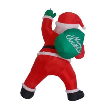 Imagem de predolo Parede de Escalada Inflável Do Papai Noel com 2 Metros de Altura, Decoração para Festas, com LED Embutido, Ideal para Jardim, Quintal E Feriados de In