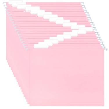 Imagem de Clapzooki Pacote com 30 pastas de arquivo suspensas, pastas suspensas com abas de etiqueta de corte de 1/3, pastas suspensas com abas para armário de arquivo, arquivos suspensos para escritório,