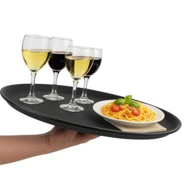 Imagem de Bandeja Garçom Antiderrapante Profissional 40cm Redonda Resistente – Servir Bebidas e Pratos com Segurança e Estilo em Restaurantes, Bares e Cafés