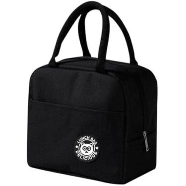 Imagem de Bolsa Térmica Marmiteira para Academia, Trabalho, Reutilizável, Prova de Vazamentos, Com Alça, Lancheira, Dieta, Passeios, Escola, Fitness, Grande, ImpermeáveL (PRETO)