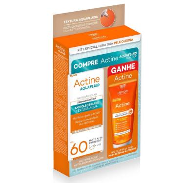 Imagem de Protetor Solar Actine Darrow Aquafluid FPS60 Tom 1.5 Claro Medio 40g Ganhe Gel de Limpeza 60g