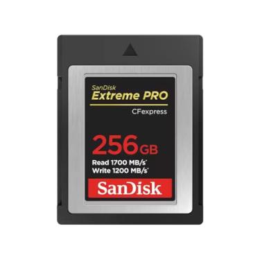 Imagem de SanDisk Cartão de memória Extreme PRO 256 GB CFexpress Type-B, leitura de 1700 MB/s, gravação de 1200 MB/s