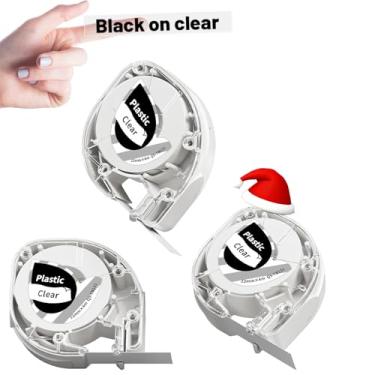 Imagem de EazeID LT12 Fita de substituição de plástico transparente para refil Dymo Letratag 16925, compatível com refis de etiquetadora Dymo 1/2 x 13 para Dymo Letra Tag LT100H 200B Phomemo P12 P12 Pro Label